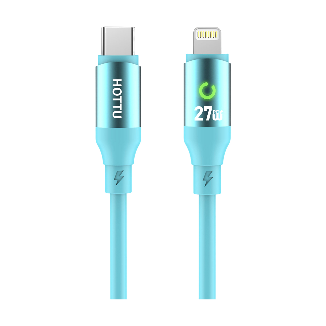 HOTTU CTL19 Fast Charging Cable – 27W Aluminum Alloy + Silicone