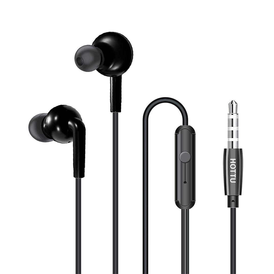 HOTTU HF04 3.5mm Wired Stereo Earphones with Microphone & Hi-Fi Sound