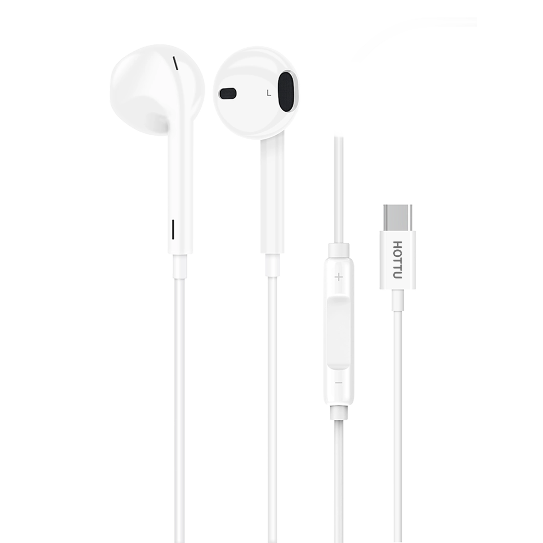 HOTTU HF12 USB-C Wired Stereo Earphones with Microphone & Hi-Fi Sound