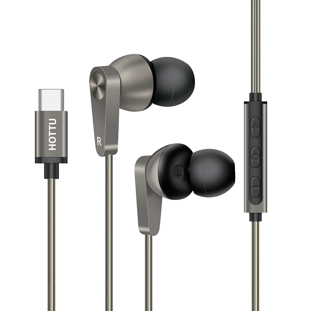 HOTTU HF21 Stereo Wired Earphones – Extra Bass, Hi-Fi Sound & Type-C Plug