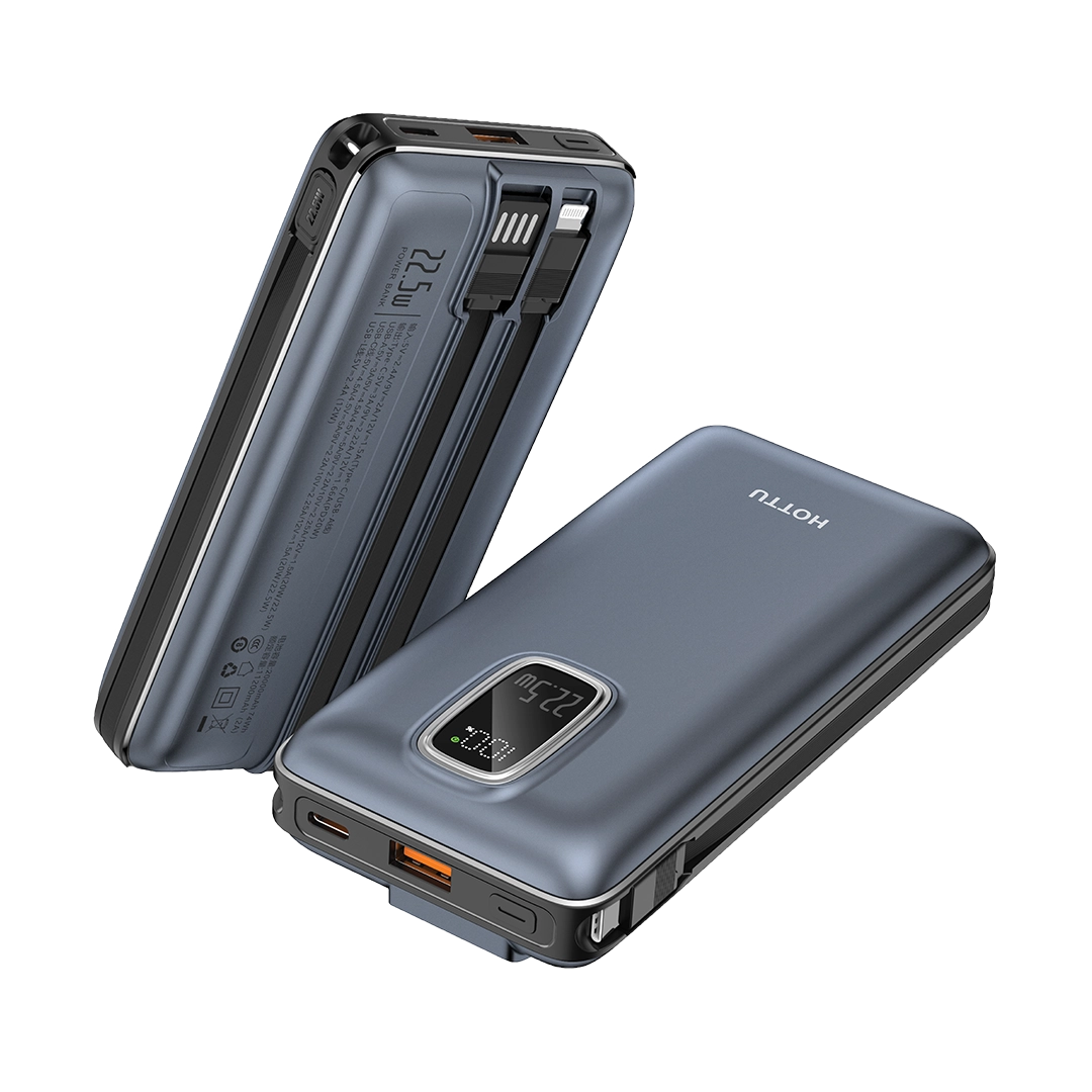HOTTU HT30 Fusion 20000mAh 22.5W Fast Charging Power Bank with Built-in Cables