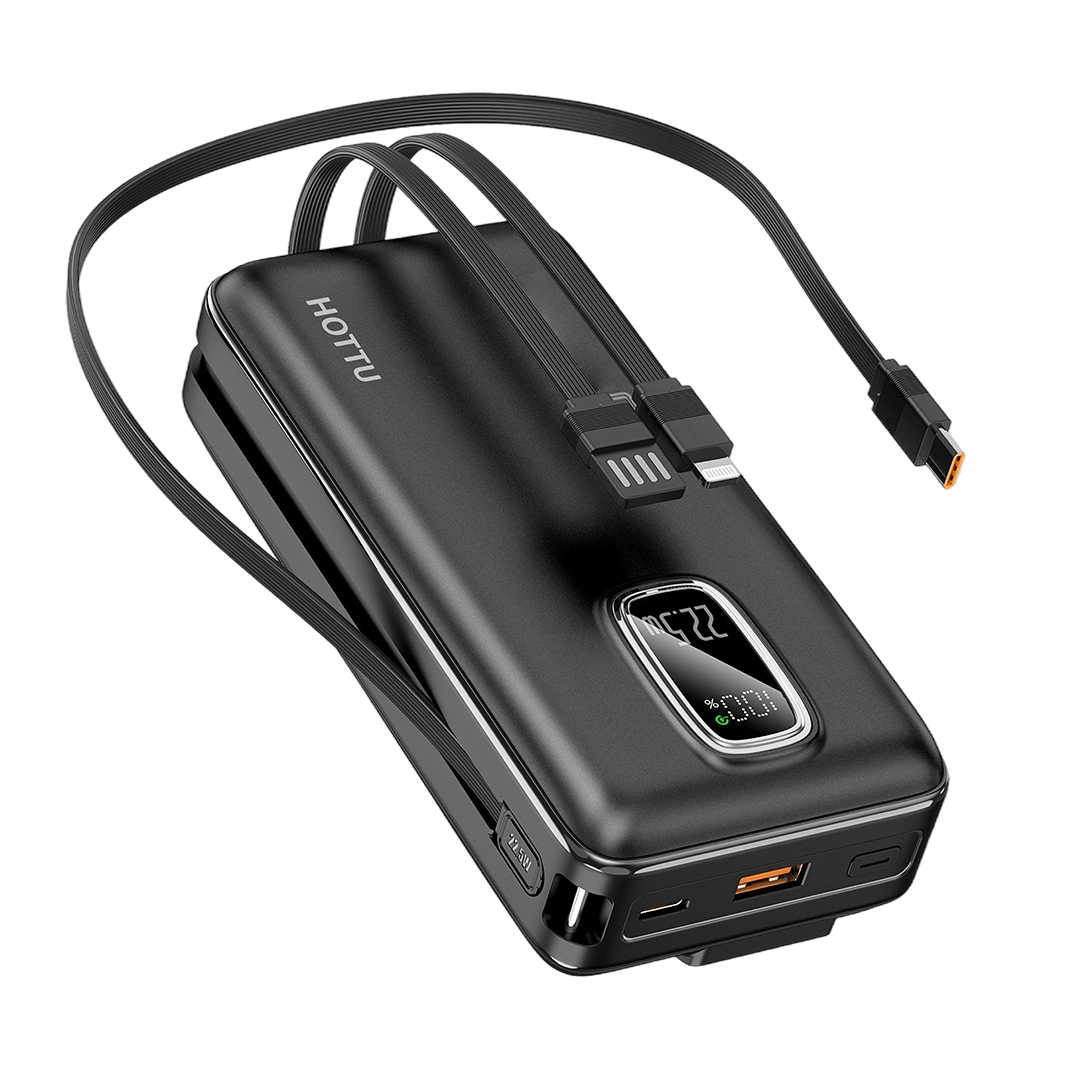 HOTTU HT47 Max Volt 30000mAh 22.5W Fast Charging Power Bank with Built-in Cable