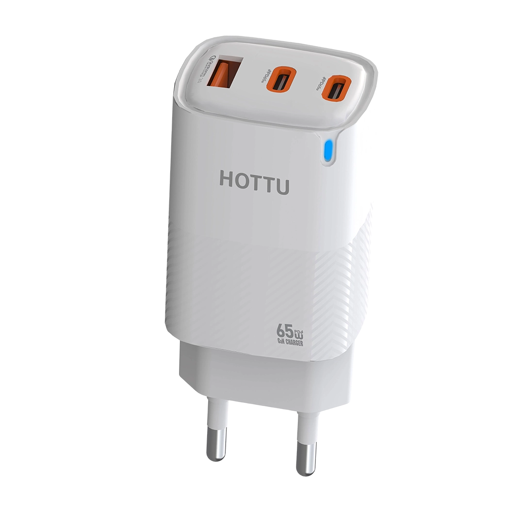 HOTTU FC34 65W GaN Super Quick Charger – Dual USB-C PD & USB-A Fast Charging