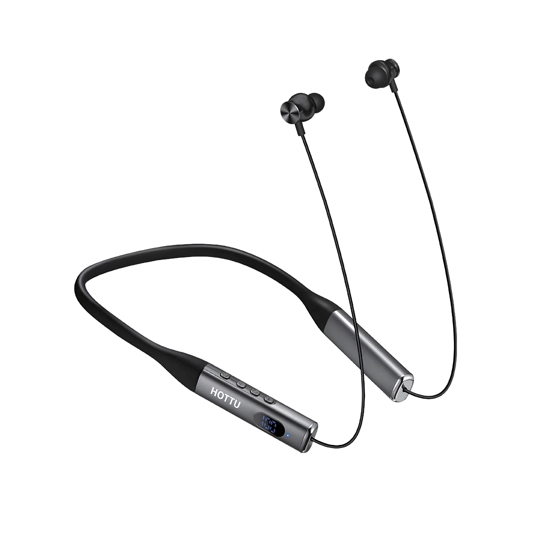 HOTTU NB05 Metalix Wireless Neckband – Bluetooth 5.3, 40H Playtime & Hi-Fi Sound