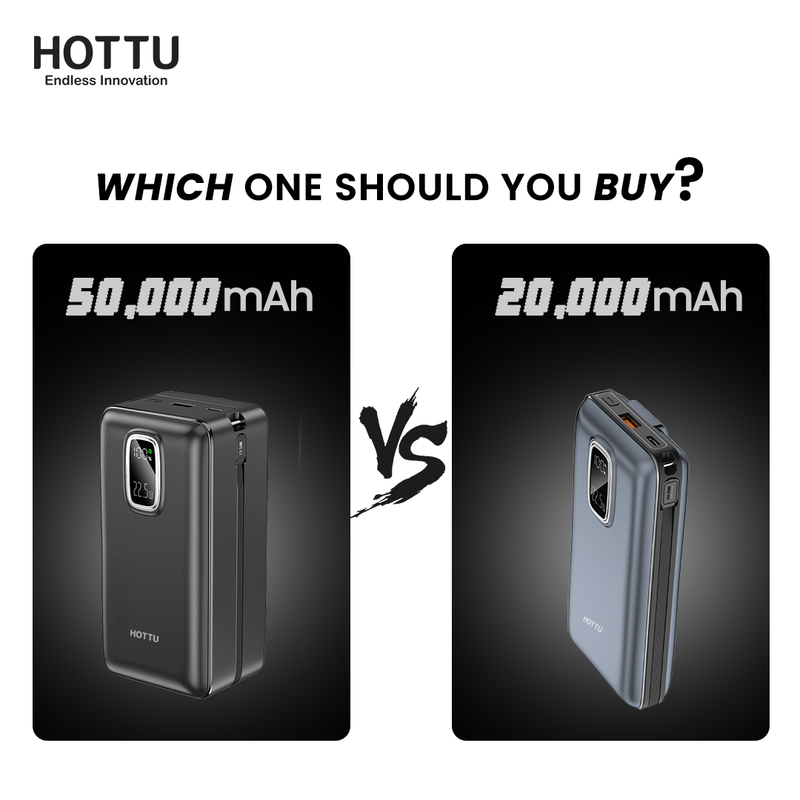 50,000mAh vs 20,000mAh Power Bank: Which One Should You Buy?
