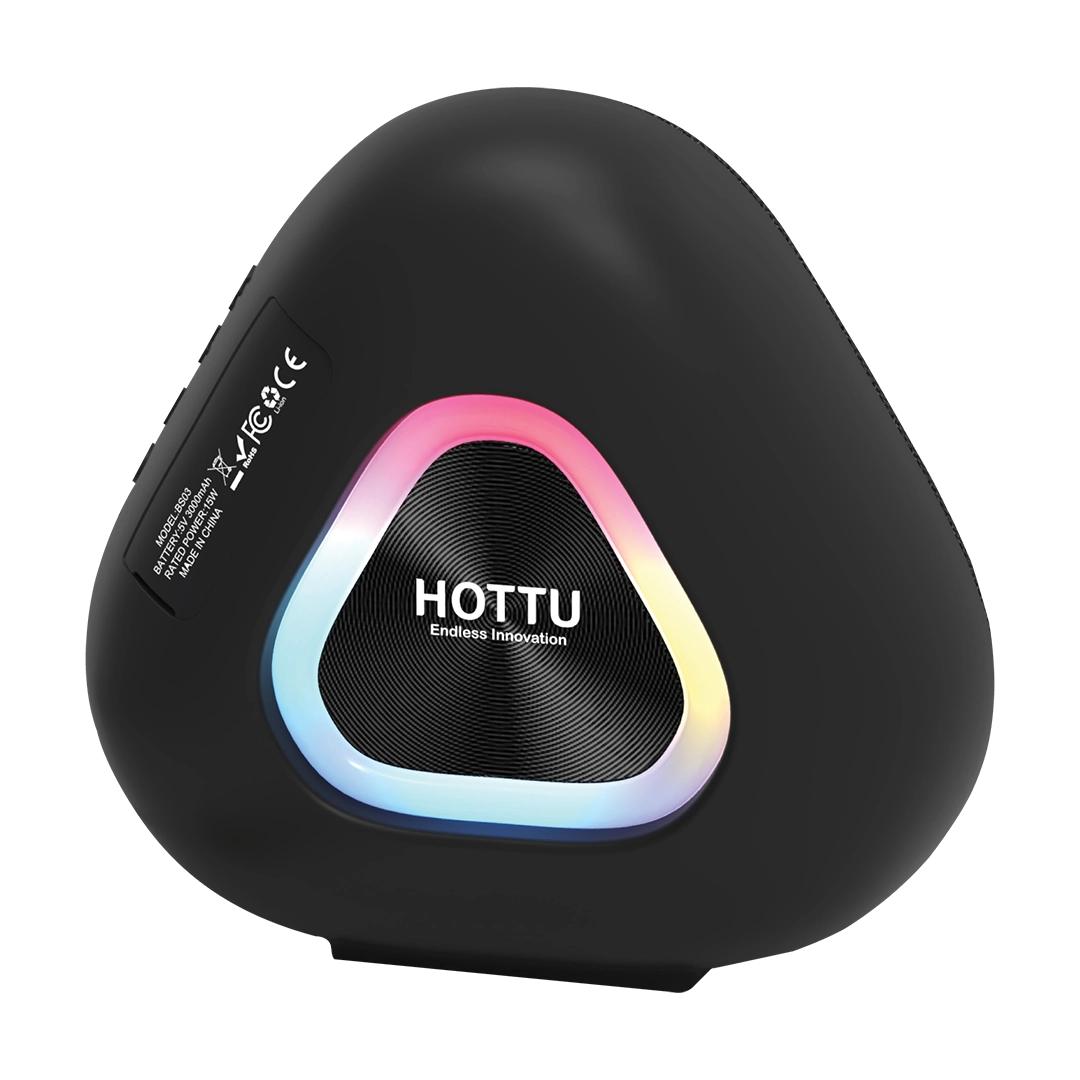 HOTTU BS03 Portable Bluetooth Speaker – RGB Lights, IPX6 Waterproof & 6 Hours Playtime